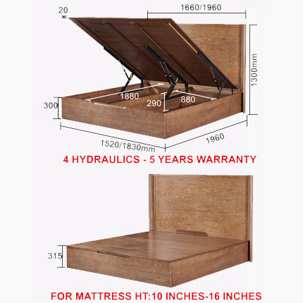 Anepen Wooden Storage Bedframe