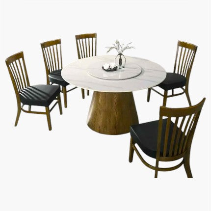 Nijoon Round Sintered Stone Dining Set (1+6)