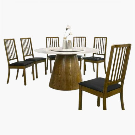 Malihan Round Sintered Stone Top Dining Set