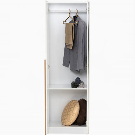 Enrich 2 Door Soft Closing Swing Door Wardrobe-White