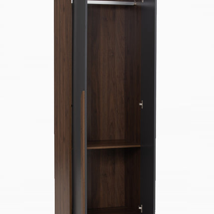 Enrich 2 Door Soft Closing Swing Door Wardrobe-Walnut