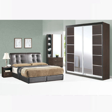 Sanford 5pcs Bedroom Set – Walnut 8013
