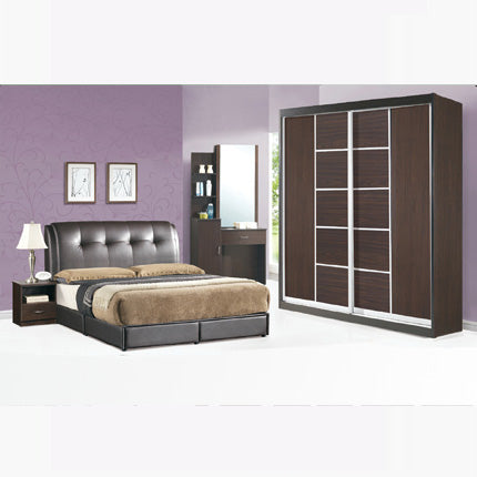 Sanford 5pcs Bedroom Set – Walnut 8014