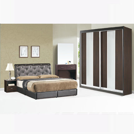 Sanford 5pcs Bedroom Set – Walnut 8015