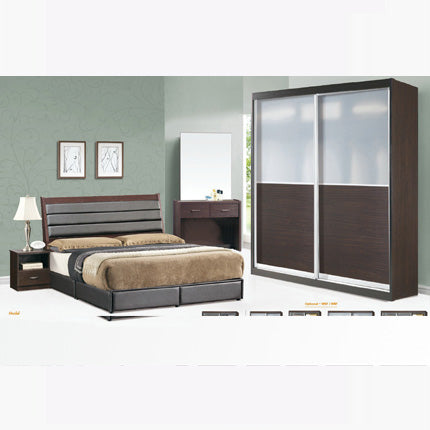 Sanford 5pcs Bedroom Set – Walnut 8018