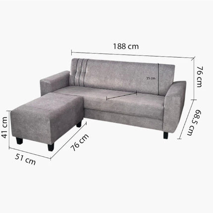 Miyon 3 Seater + Ottoman – Pet Friendly Fabric