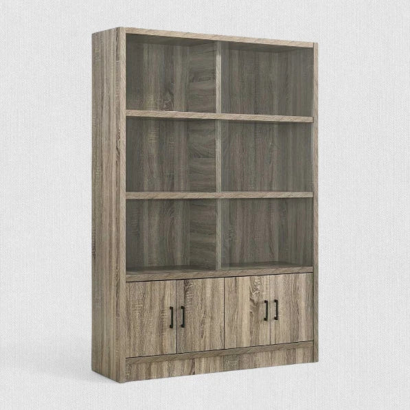 Dinon Book Shelf with Sliding Glass Door-Oak