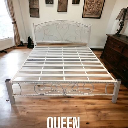 Sharmi Queen Metal bedframe-White