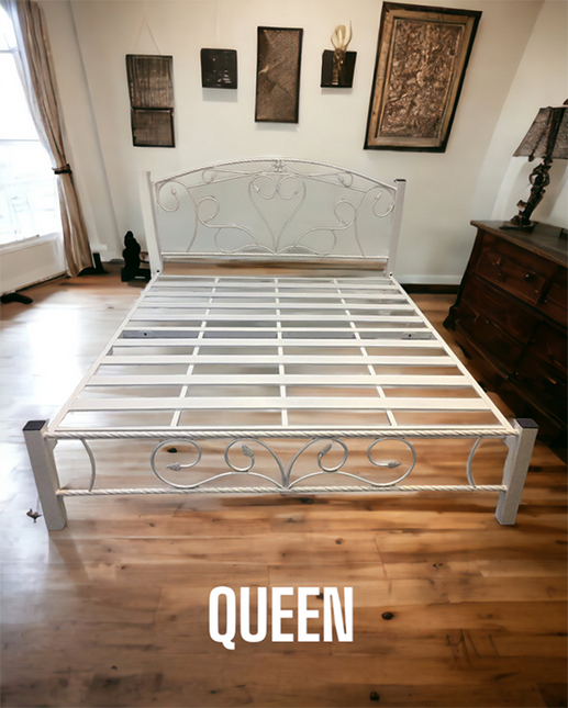 Sharmi Queen Metal bedframe-White