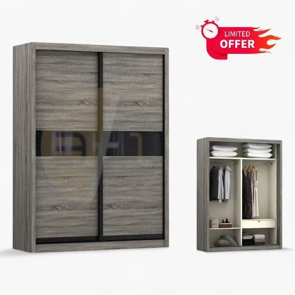 Brenty 5ft Solid Plywood Sliding Door Wardrobe
