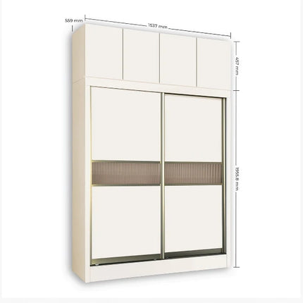 Densa Solid Plywood Sliding Wardrobe-Beige