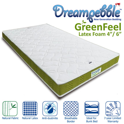 Dreampebble GreenFeel Natural Latex Mattress Singapore | Kids Mattress | Hypoallergenic
