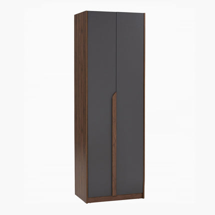 Enrich 2 Door Soft Closing Swing Door Wardrobe-Walnut