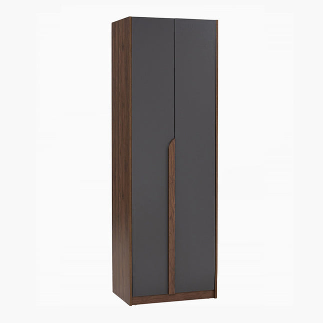 Enrich 2 Door Soft Closing Swing Door Wardrobe-Walnut