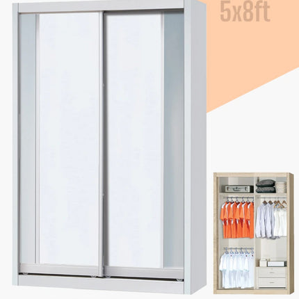 Lotus Sliding Wardrobe-5FT White