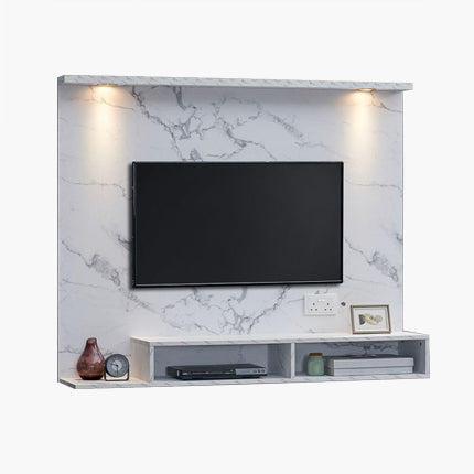 Fumica Wall Mounted TV Console – Marble White