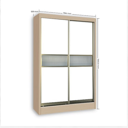 Densa Solid Plywood Sliding Wardrobe-Oak