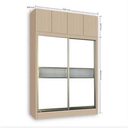Densa Solid Plywood Sliding Wardrobe-Oak