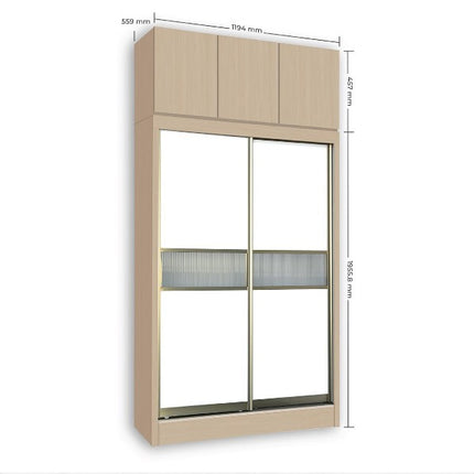 Densa Solid Plywood Sliding Wardrobe-Oak