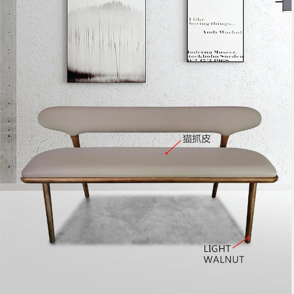 Modern Long Bench – Ash Wood & Faux Leather