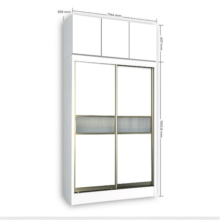 Densa Solid Plywood Sliding Wardrobe-White