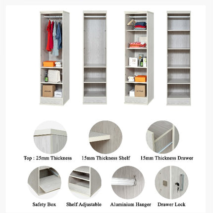 Bendra Open Door Wardrobe-Full Set