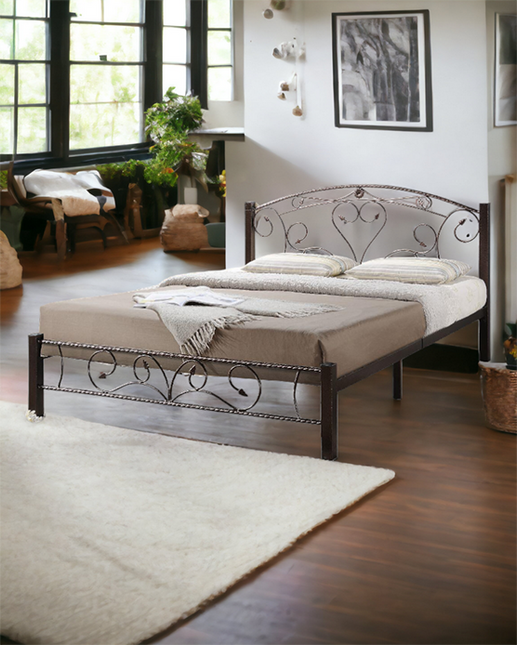 Jeni Metal Bedframe – Queen Copper
