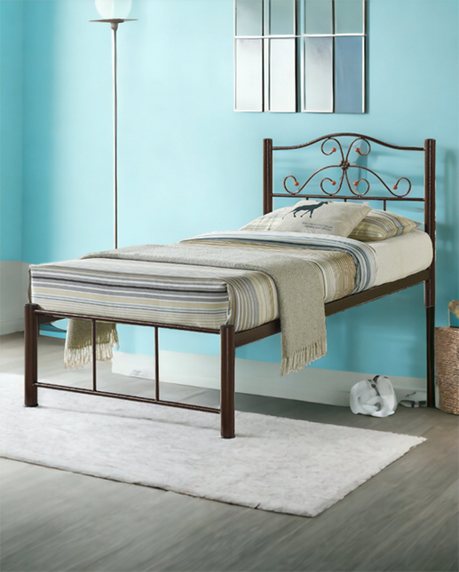 Jamin Metal Bedframe – Single Copper
