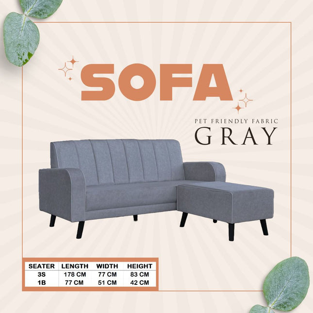 Davis Pet Friendly Sofa-Gray