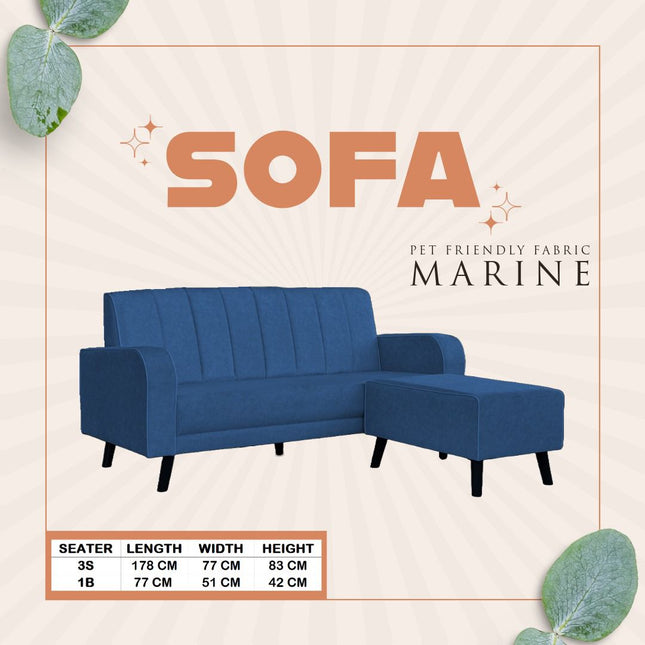 Davis Pet Friendly Sofa-Marine