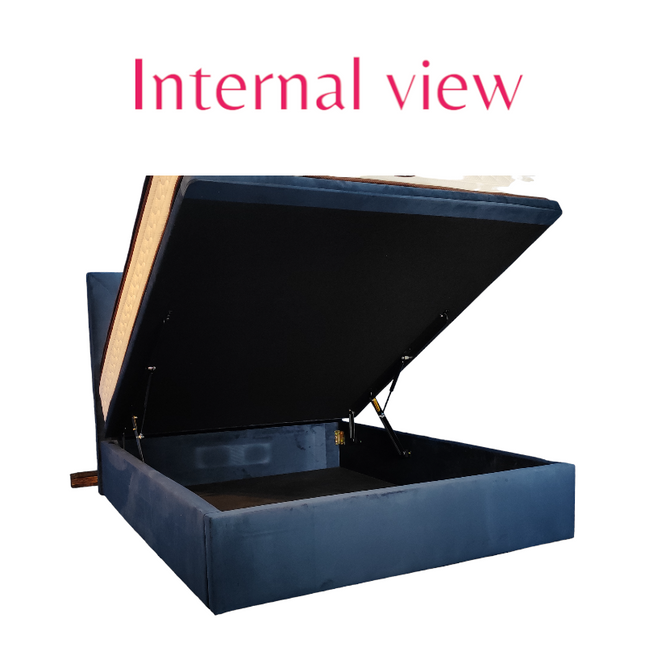 Vila Velvet fabric Storage bedfame