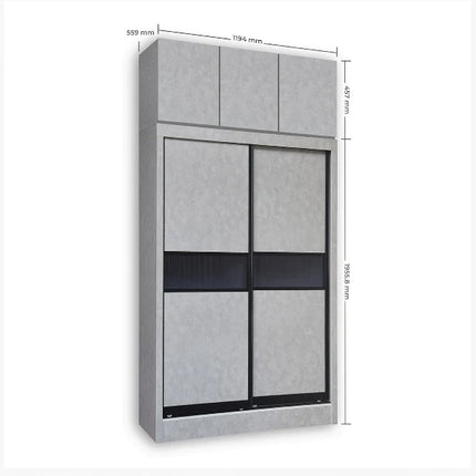 Densa Solid Plywood Sliding Wardrobe – Grey