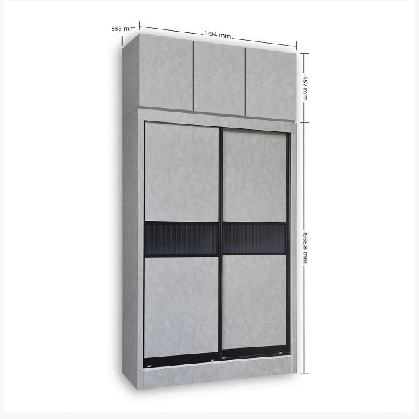 Densa Solid Plywood Sliding Wardrobe – Grey