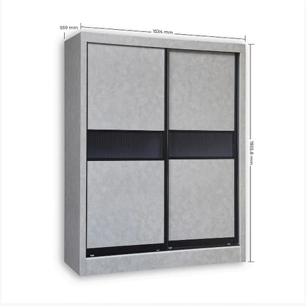 Densa Solid Plywood Sliding Wardrobe – Grey