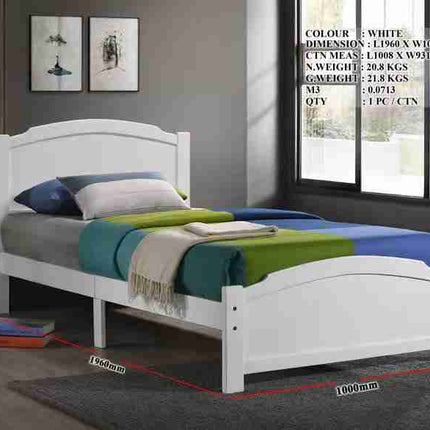 Zabuza Wooden Bed – White