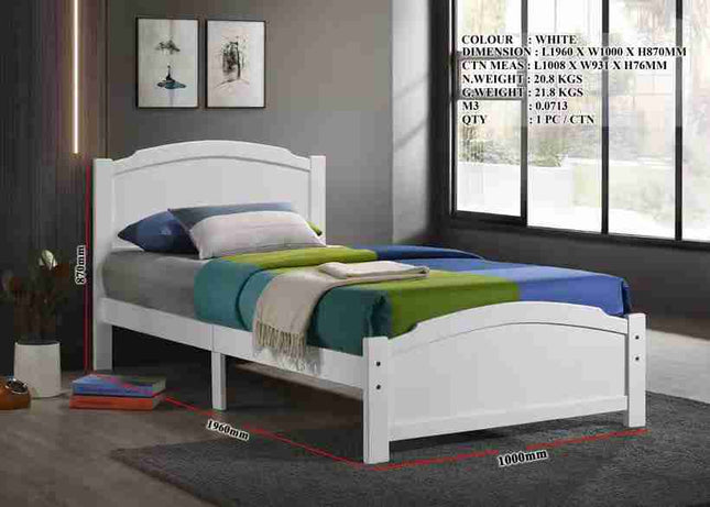 Zabuza Wooden Bed – White