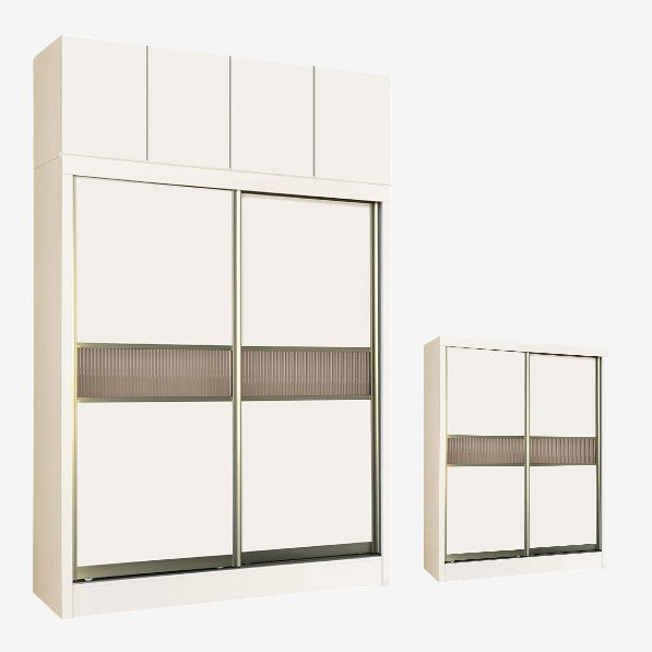 Densa Solid Plywood Sliding Wardrobe-Beige
