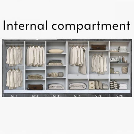 Densa Solid Plywood Sliding Wardrobe-White