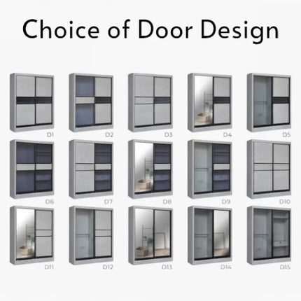Densa Solid Plywood Sliding Wardrobe – Grey