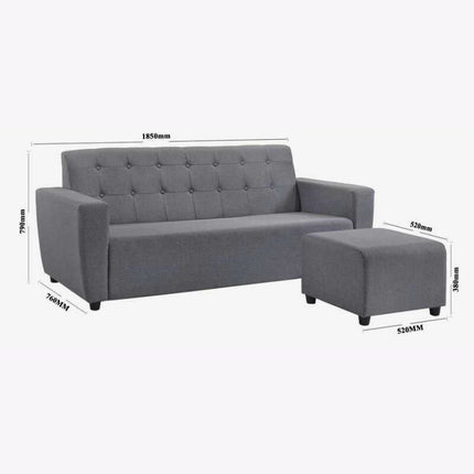 Monza Fabric Sofa + Ottoman