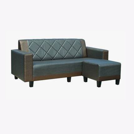 Marsel Faux Leather Sofa with Ottoman