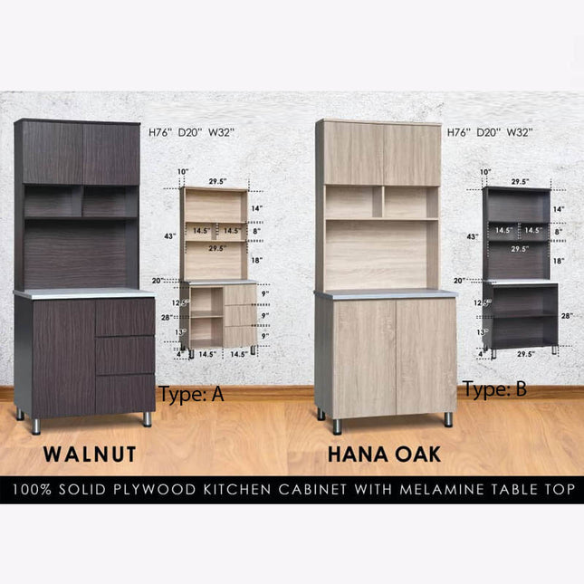 Trizan Kitchen Cabinet with Top