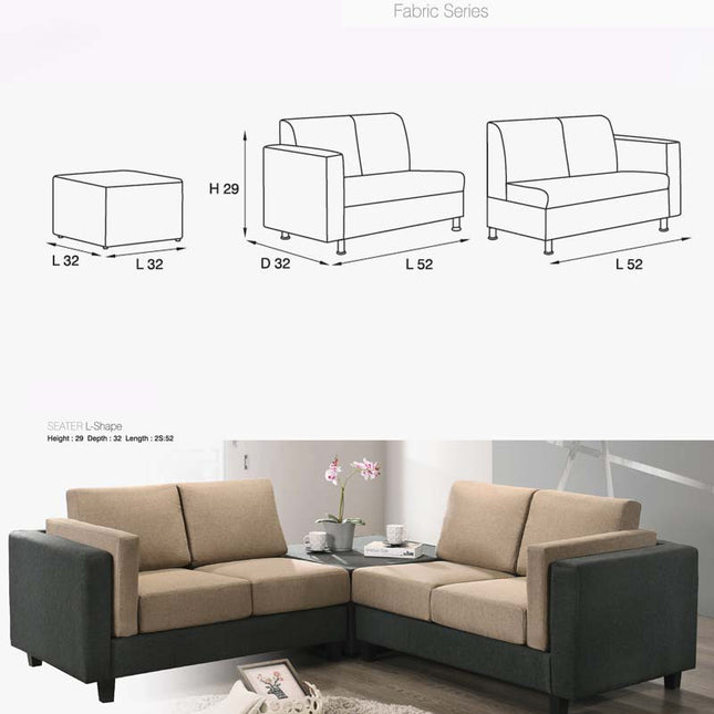 Izaac 4 Seater + Stool