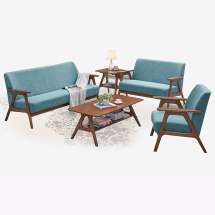 Saaho Wooden Sofa Set