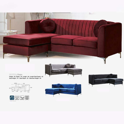 Doina Fabric L-Shape Sofa