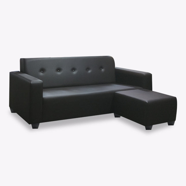 Manila Faux Leather Sofa with Ottoman
