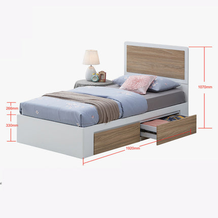 Alina Drawer Wooden Bed