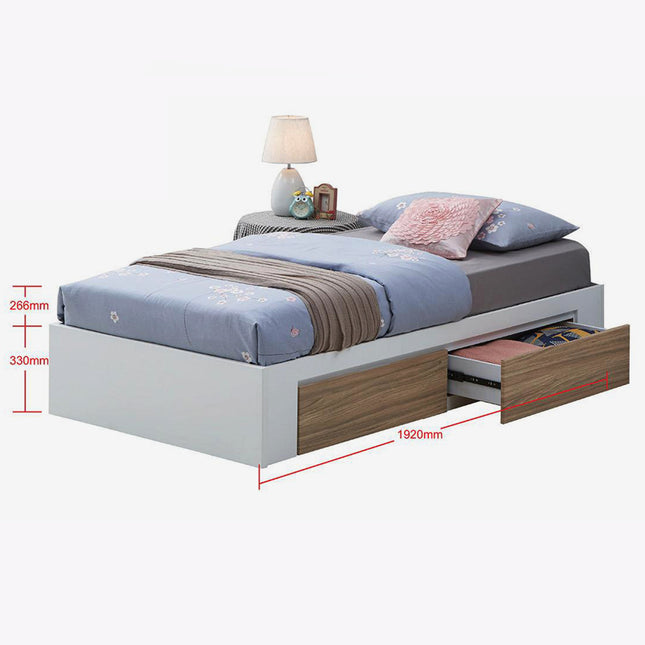 Inessa Drawer Wooden Bed