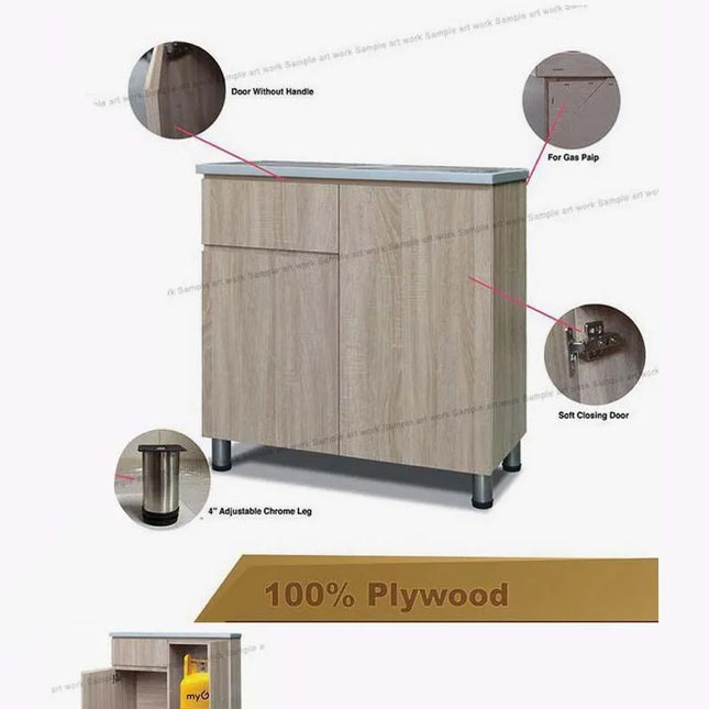 Bellaby Solid Plywood Kitchen Cabinet - Oak