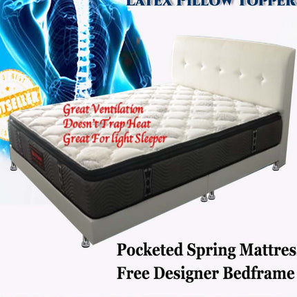 Ahanaz Latex pillow Top Bed package